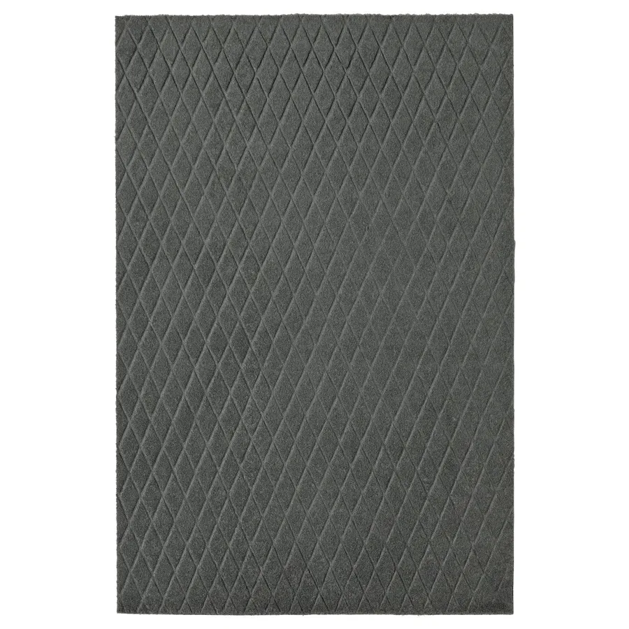 OSTERILD door mat, indoor, dark grey, 60x90 cm, 70495205