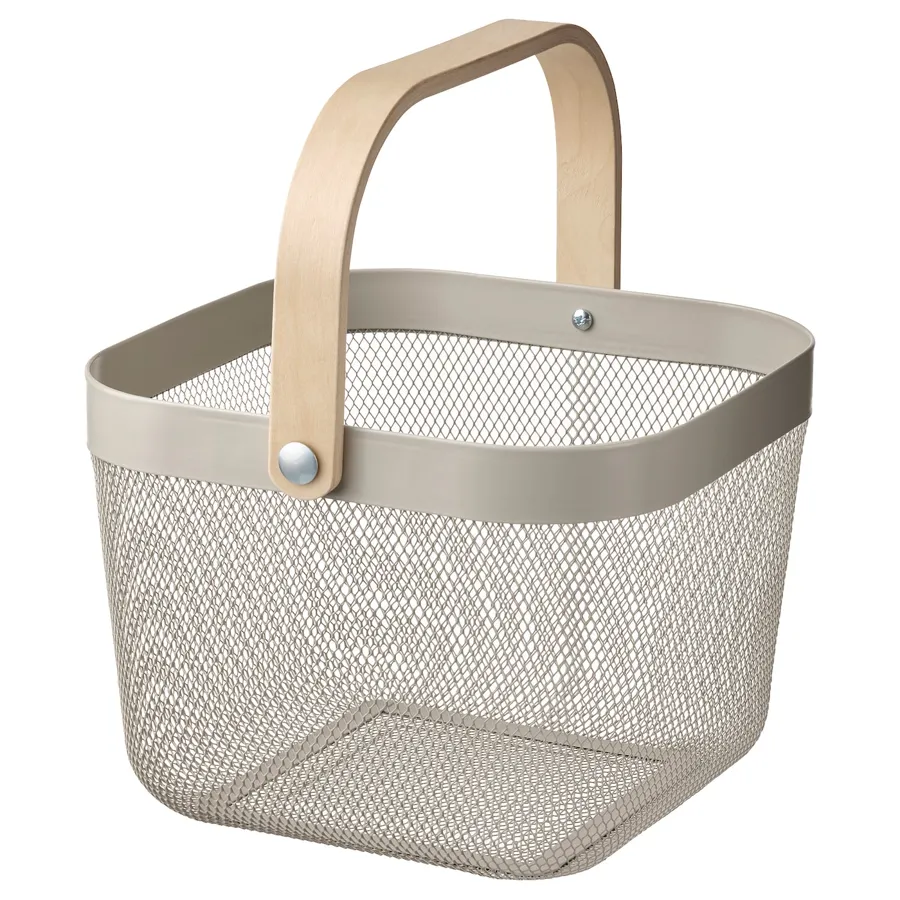 RISATORP Basket, grey-beige, 25x26x18 cm, 70530850