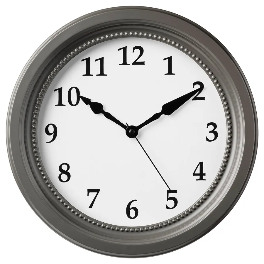 SONDRUM Wall clock, low-voltage/grey, 35 cm, 70540873