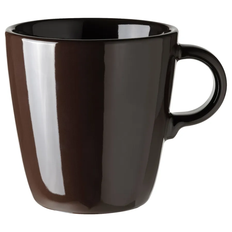 FARGKLAR Mug, glossy brown, 37 cl, 80485442