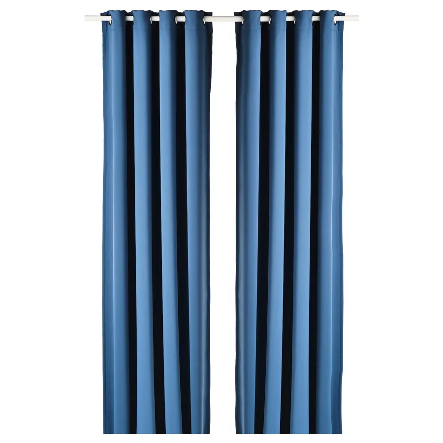 HILLEBORG Room darkening curtains, 1 pair, blue, 145x250 cm, 80490801