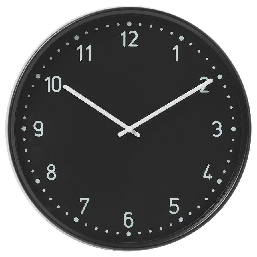 BONDIS Wall clock, low-voltage/black, 38 cm, 80540448
