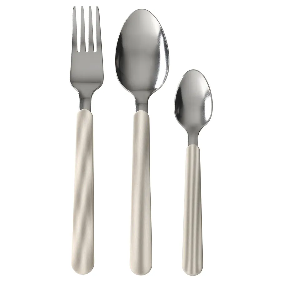 UPPHOJD 12-piece cutlery set, beige, 90464161