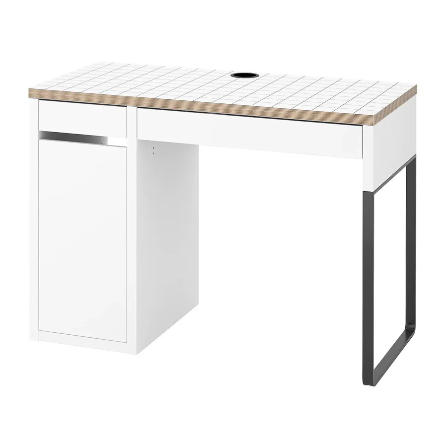 MICKE Desk, white/anthracite 105x50 cm, 90489840