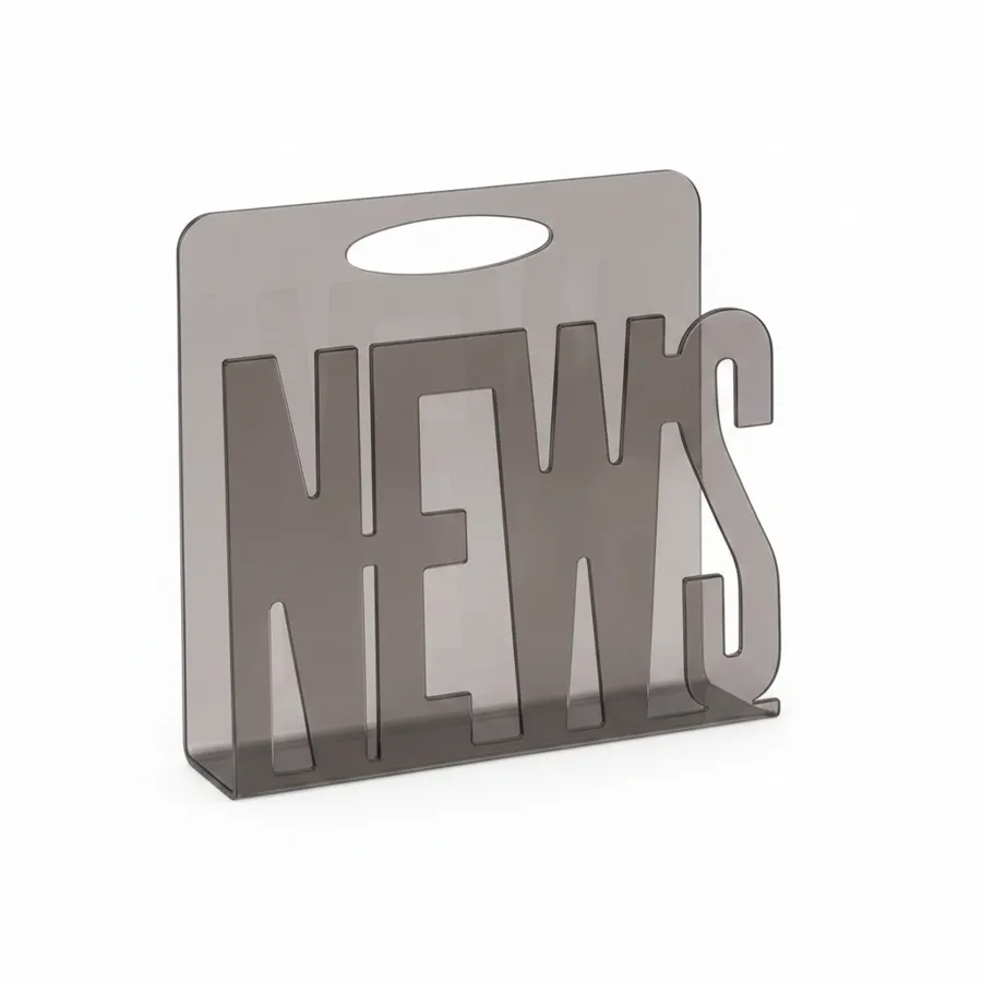 NEWAVE Acrylic Magazine Holder - Smoked Grey