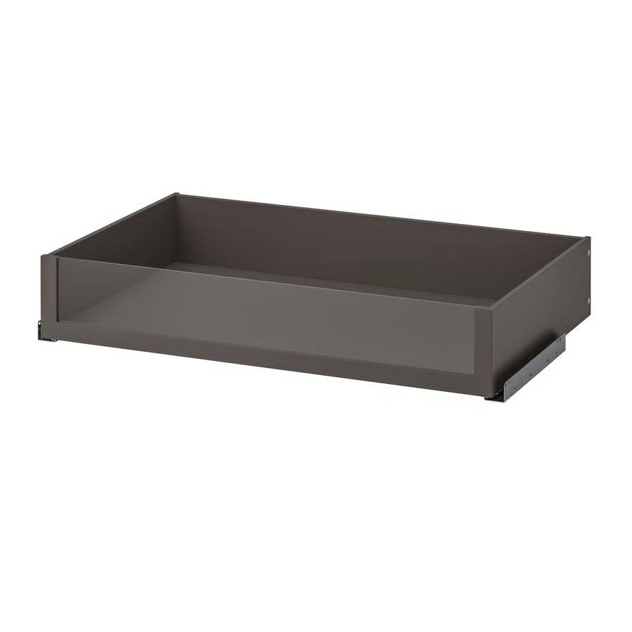KOMPLEMENT Drawer with glass front, dark-grey, 100x58 cm, 60509203