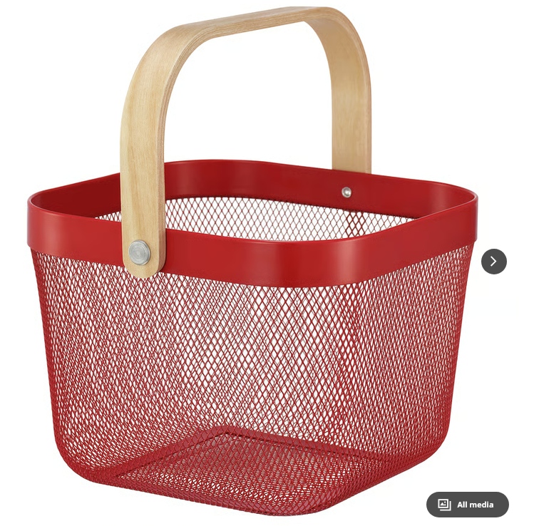 RISATORP Basket, bright red, 25x26x18 cm 906.181.73