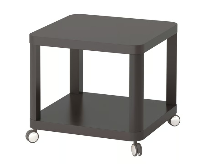 TINGBY Side table on castors, grey, 50x50 cm 70349445