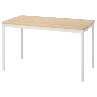 TOMMARYD table, white stained oak veneer/white, 130x70 cm 49387509