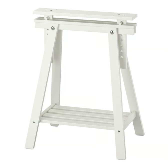 MITTBACK Trestle, white solid wood, 58x70/93 cm 50470994