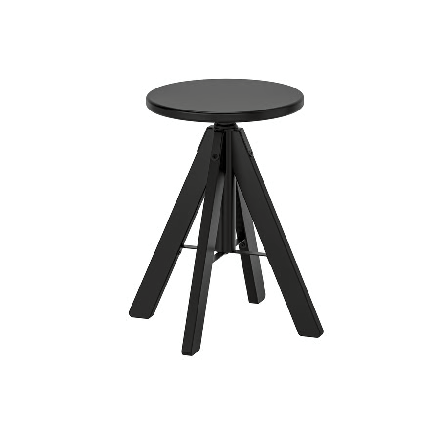 RUDSTORP Stool, black, 44-55 cm, 80610101