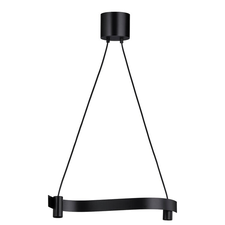 ACKJA Pendant lamp, wave shaped/black, 60 cm, 30558916