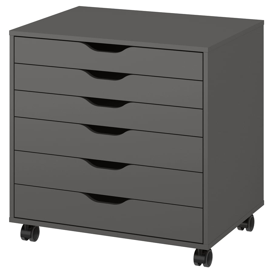 ALEX Drawer unit on castors, dark grey, 67x66 cm, 00588892