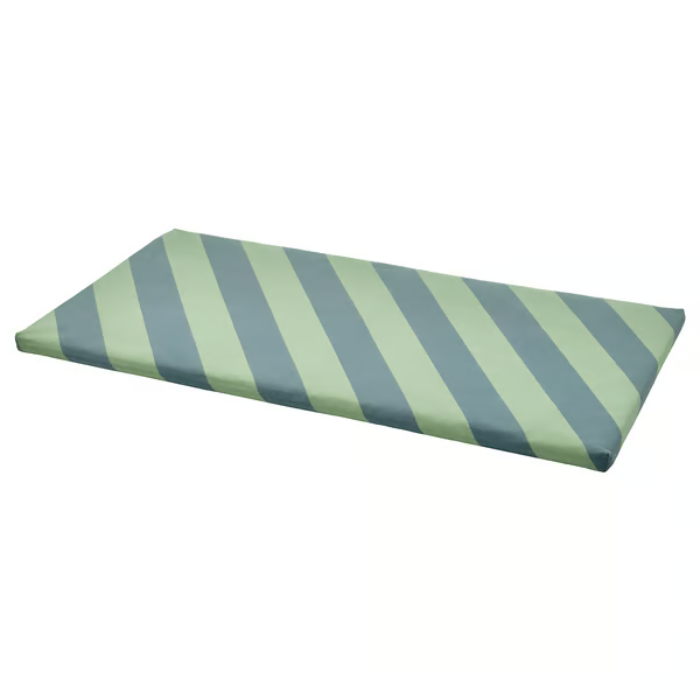BANKKAMRAT Bench pad, blue/green, 90x50x3 cm, 40561956