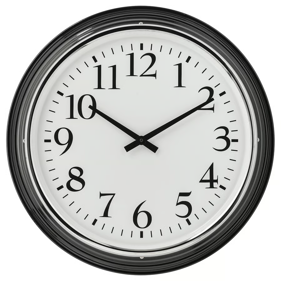 BRAVUR Wall clock, low-voltage, black, 40540474