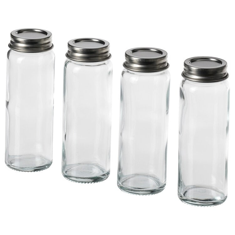 CITRONHAJ Spice jar, clear glass/stainless steel, 10 cl, 40553206