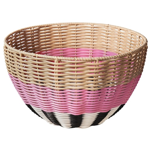 DJURTRANARE Basket, beige/pink, 32x19 cm, 50563808