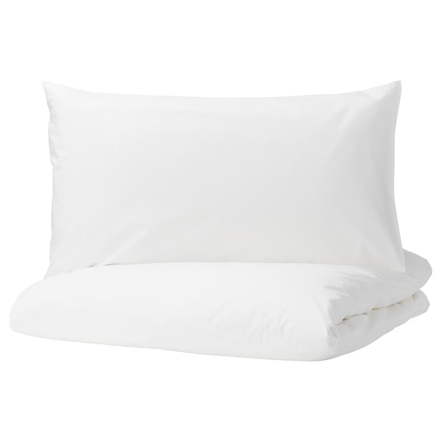DVALA Duvet cover and pillowcase, white, 150x200/50x80 cm, 80377980