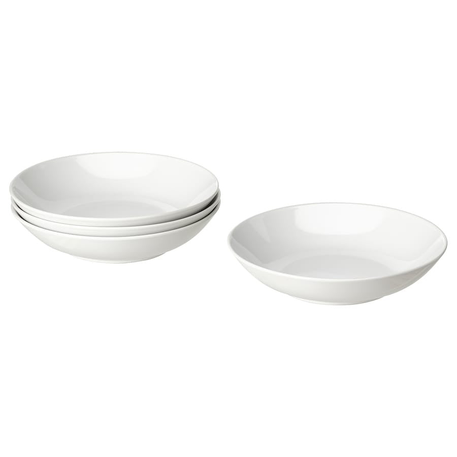 GODMIDDAG Deep plate, white, 23 cm (Pack of 4), 40479706