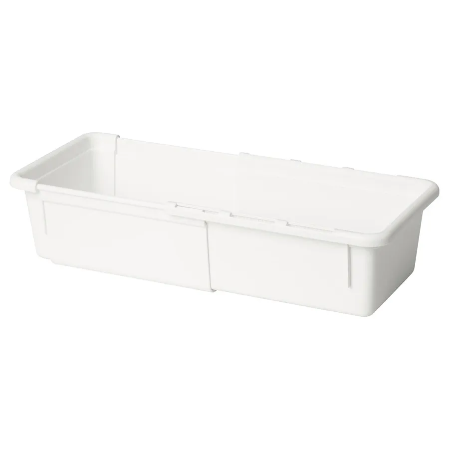 KACKLA Extendable box, white, 25-38x9 cm, 50534383