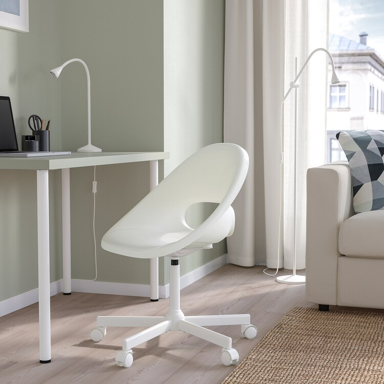 LOBERGET / MALSKAR Swivel chair, white, 59445467