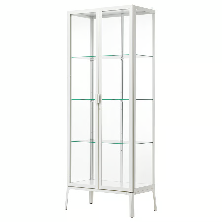 MILSBO Glass-door cabinet, white 73x175 cm, 10396425