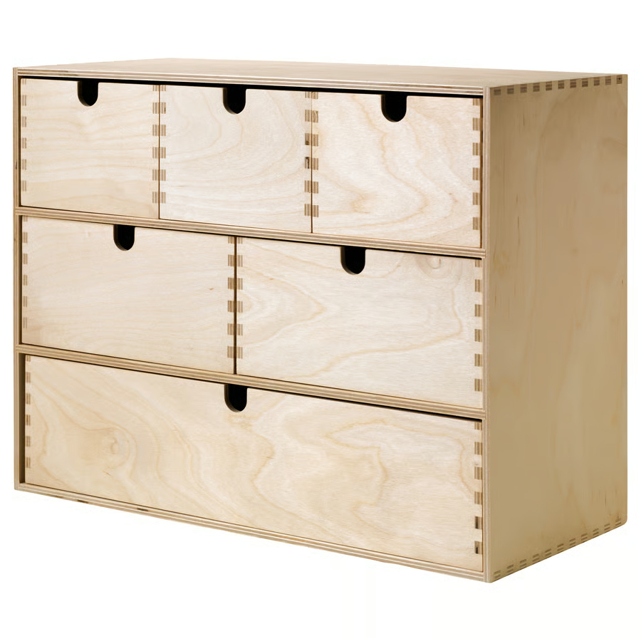 MOPPE Mini chest of drawers, birch plywood, 42x18x32 cm, 90227438