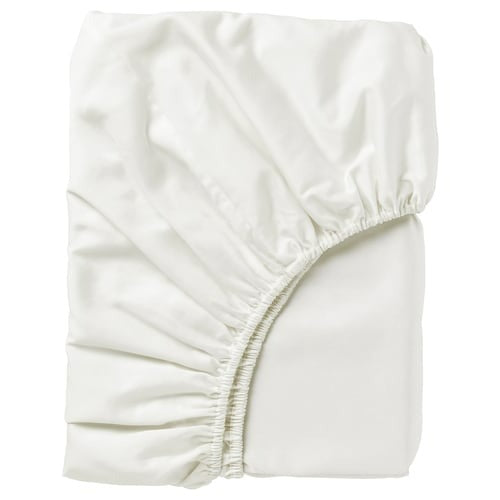 NATTJASMIN Fitted sheet, white, 180x200 cm, 90343664