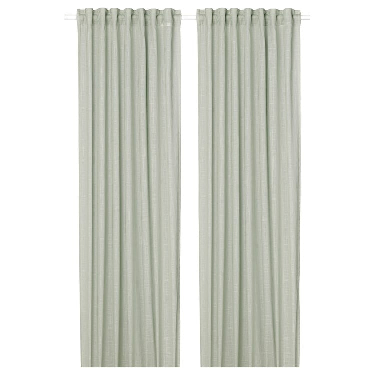 SILVERLONN Sheer curtains, 1 pair, light green, 145x250 cm, 60488093