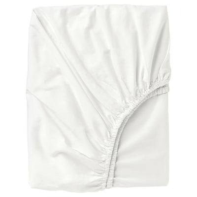 ULLVIDE Fitted sheet, white, 150x200 cm, 40342723